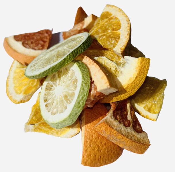 Mix of sublimated citrus fruits