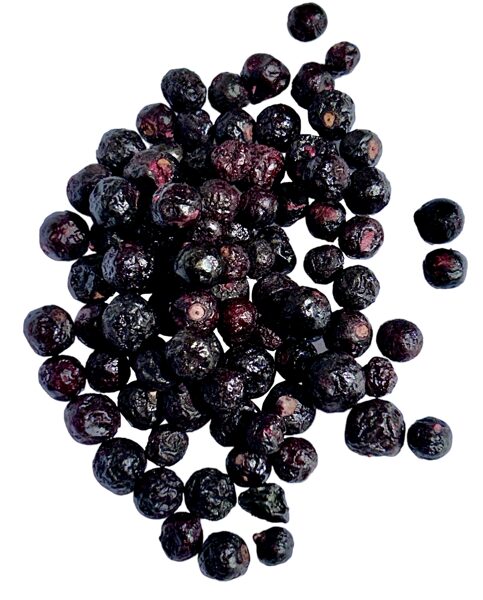 Gefriergetrocknete schwarze Johannisbeeren